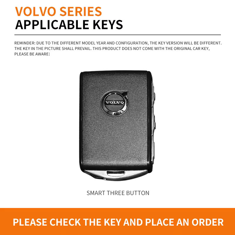 Volvo Smart Key Schutzhülle aus Zinklegierung und Leder für XC60 XC40 XC90 S90 V60 S60 V90 C40 Polestar 1 Polestar 2 - Bild 2