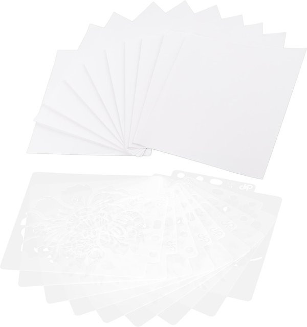 CosyHome Mandala Malvorlagen Set aus Kunststoff, 9 Stück Schablonen für DIY Kunst und Handwerk, Weiß - Bild 1