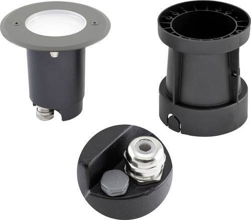 EVN 679235A504 LED Bodeneinbauleuchte in Schwarz und Silber mit GU10 Fassung - Bild 1