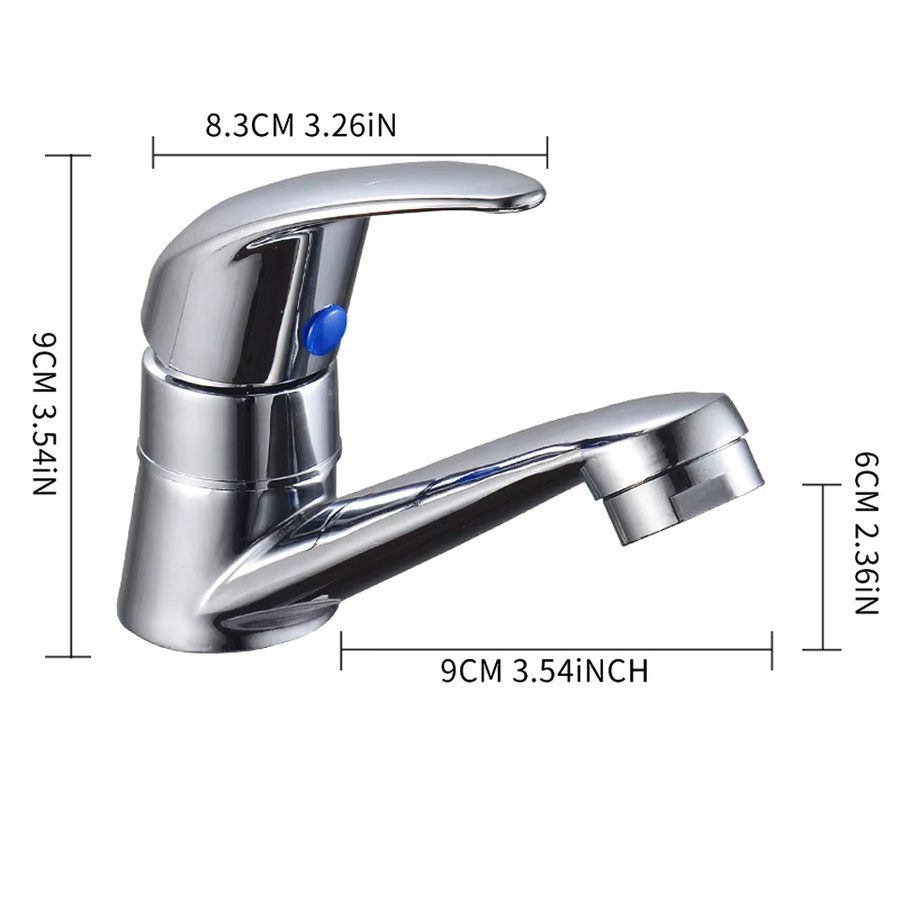 Einhebel-Armatur aus Messinglegierung für Waschbecken und Küchen in Chrom-Silber - Bild 2