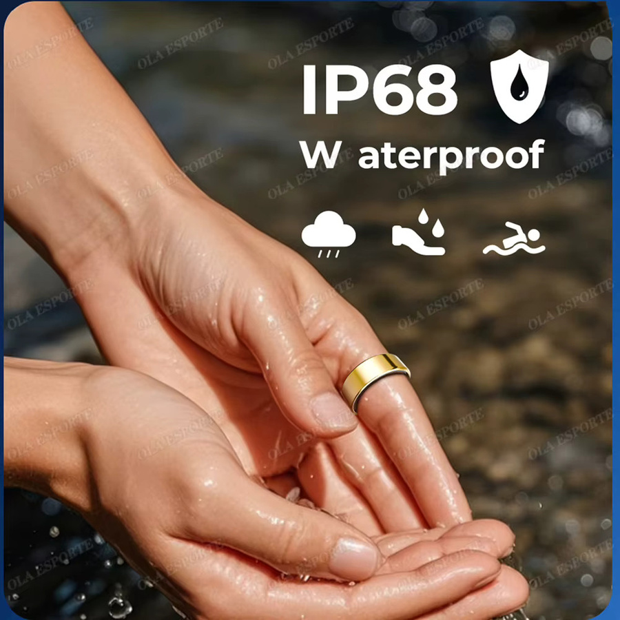 Ola Esporte R09 Smart Ring in Gold aus Titanstahl mit Gesundheitsüberwachung und IP68 wasserdicht für Unisex - Bild 4
