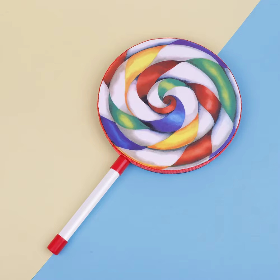 IRIN Lollipop-Handtrommel-Musikinstrument, mit Knock Stick, Bunt / Mehrfarbig - Bild 3