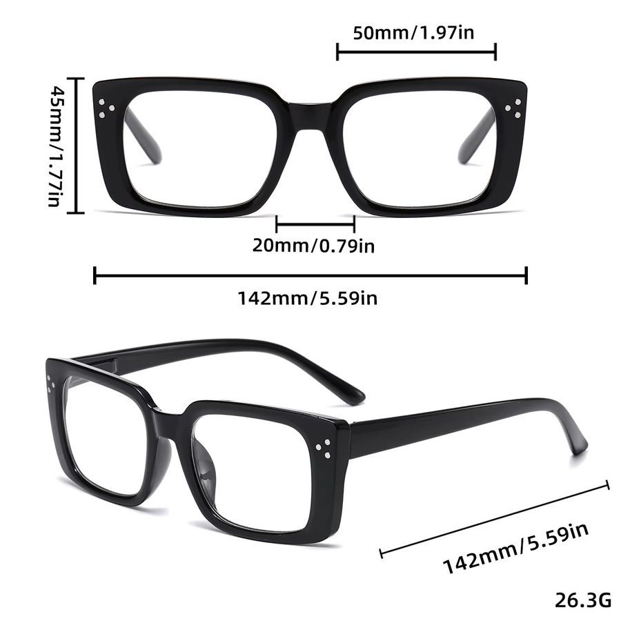 Lesebrille, quadratisch, Vollrand, Kunststoff, schwarz - Bild 3