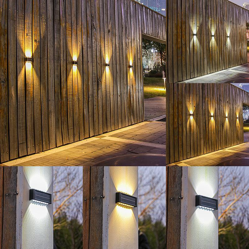 SHIJIN Light LED Solar-Wandleuchte für den Außenbereich in Schwarz mit warmweißem Licht und Up-and-Down-Beleuchtung - Bild 10