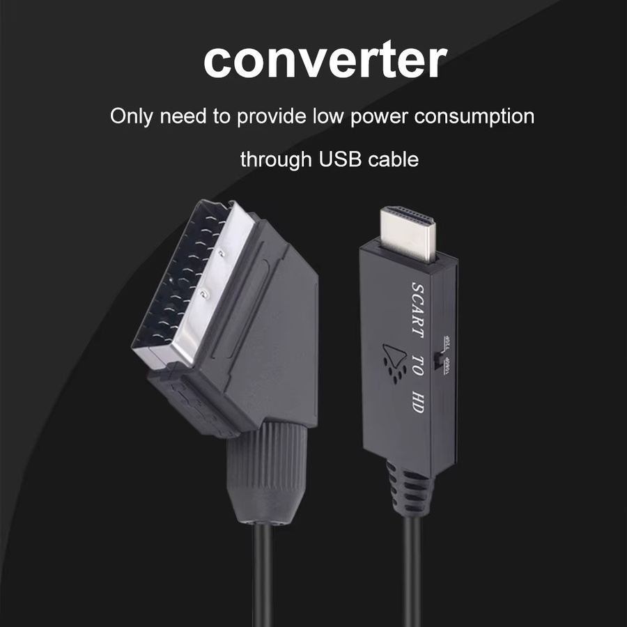 ALLOYSEED Scart zu HDMI Konverter Adapter mit 1080P Video und Audio Unterstützung, Schwarz, Länge: 1 m - Bild 3