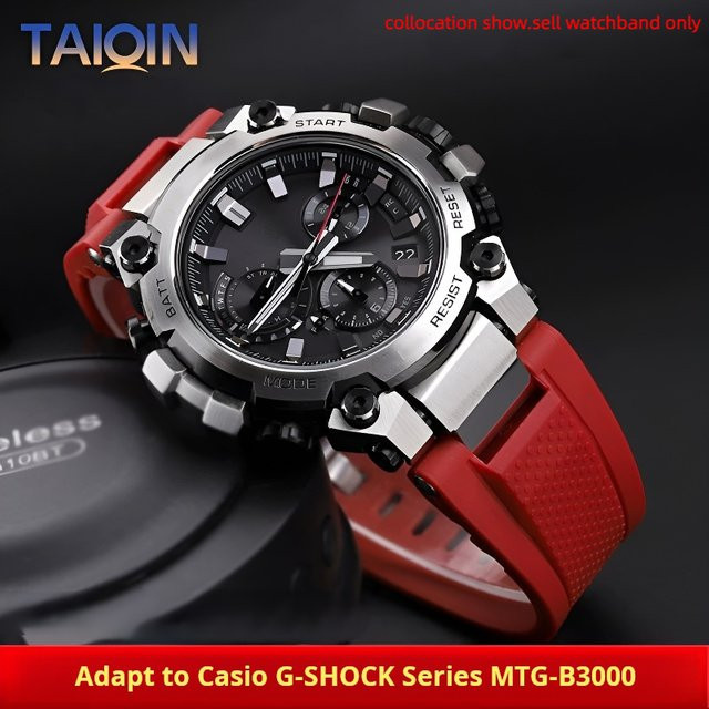 Casio Uhrenarmband Silikon, Schwarz, Herren - Bild 1