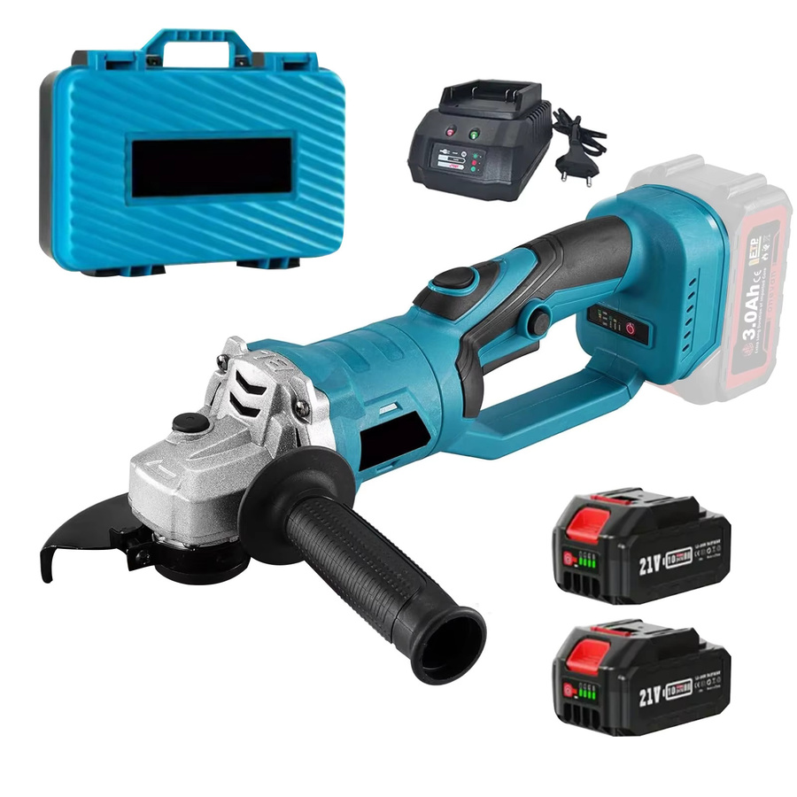 Bürstenloser Akku-Winkelschleifer mit variabler Geschwindigkeit, 125 mm Schneid- und Poliermaschine mit M14-Gewinde, Blau, passend für 18 V Akku-Elektrowerkzeuge - Bild 4