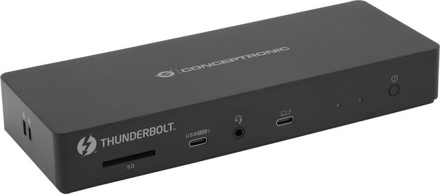 Conceptronic 13-in-1 Dockingstation DONN30B in Schwarz mit USB-C zu HDMI, 2x USB-A, USB-C und GbE für 8K-Auflösung und 96W Power Delivery - Bild 1