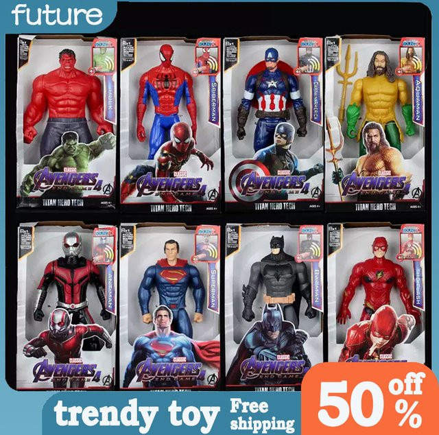 Hot Toys Marvel Avengers Actionfigur, Hulk, Captain America, Spiderman, Iron Man, Thanos, mit Sound und Licht, 30 cm, ab 4 Jahren - Bild 1