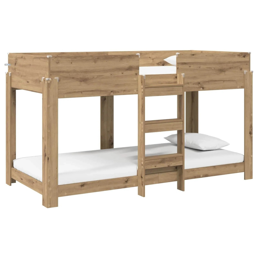 vidaXL Etagenbett für Kinder in Artisan-Eiche, modernes Design aus Holzwerkstoff, B/T: 100 x 200 cm - Bild 2