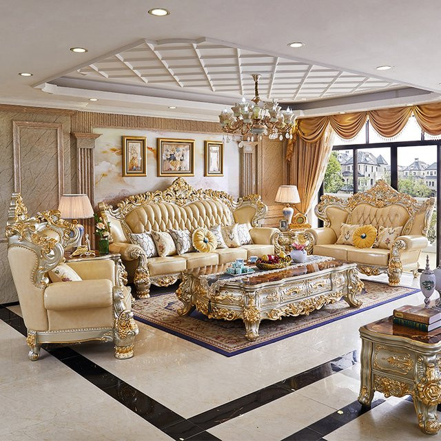 Elegante Couch von DUTRIEUX aus echtem Leder und Massivholz - Bild 1