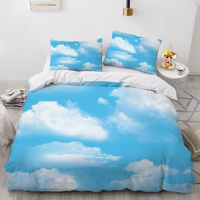 Bettbezug-Set mit blauem Himmel und Wolken von Binchi Outdoor Product für Kinder, B/H: 135 x 200 cm - Bild 1