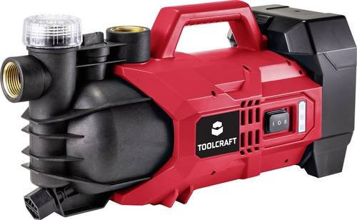 TOOLCRAFT GPG-L118 / TAWB-200 Akku-Gartenpumpe mit Filter in Rot mit 2800 l/h Förderleistung und 22m Förderhöhe - Bild 1