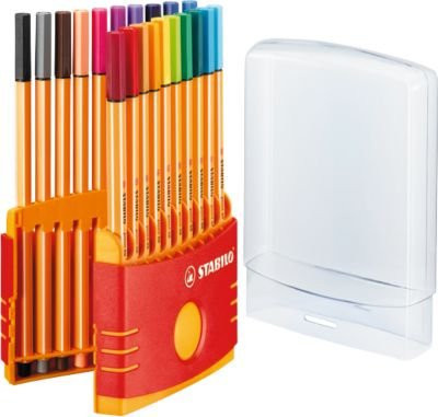STABILO Fineliner Point 88, farbsortiert, 20 Stück Klappbox, 0,4 mm - Bild 1