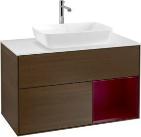 V&B Waschtischunterschrank Finion 100 Wandbeleuchtung in Weiß lackiert B/T/H: 100 x 50,1 x 50,1 cm - Bild 1