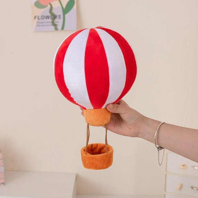 Binchi Fitness Heißluftballon Plüschkissen, bunt gestreift, 30cm, ab 14 Jahren - Bild 1