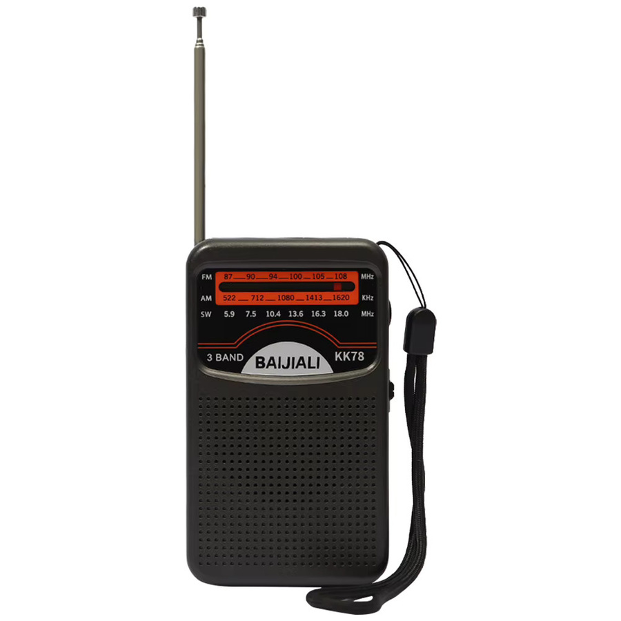 ALLOET Tragbares Mini-Radio mit LCD-Display und Teleskopantenne, SW/AM/FM, in Schwarz oder Silber - Bild 2