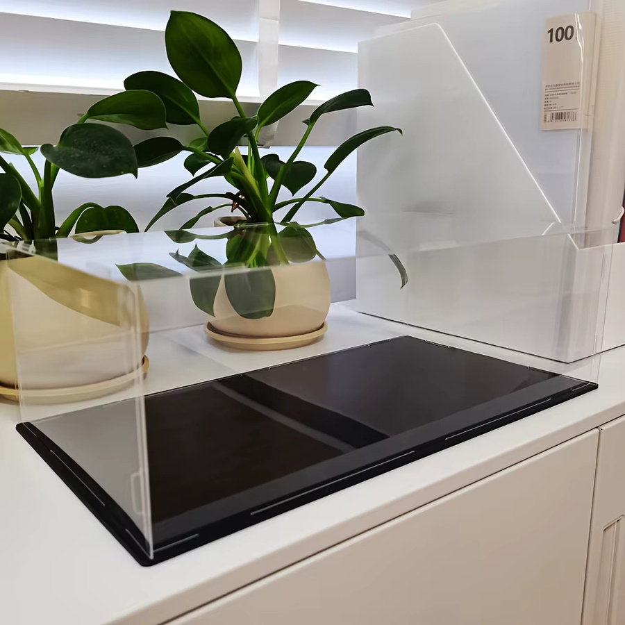 Transparente Acryl-Vitrine mit schwarzer Basis für Sammlerstücke und Spielzeug, rechteckige Acryl-Box für die Arbeitsplatte - Bild 4