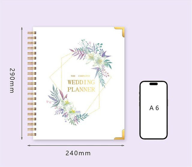 Hochzeitsplaner-Buch von Painter als Organizer für die Braut mit 5 Registerabschnitten, Hardcover und Metall-Details in Weiß - Bild 1