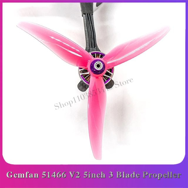 Gemfan 51466 V2 5 Zoll Tri-Blade Propeller für FPV Racing Drohnen, 50 Paare, Mehrfarbig - Bild 1