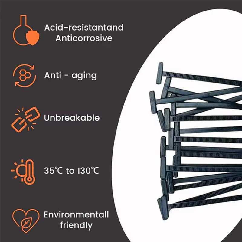 Robuste Nylon-Kabelbinder-Schnallen mit Stiftknopf-Design in Schwarz für die Autoreparatur - Bild 5