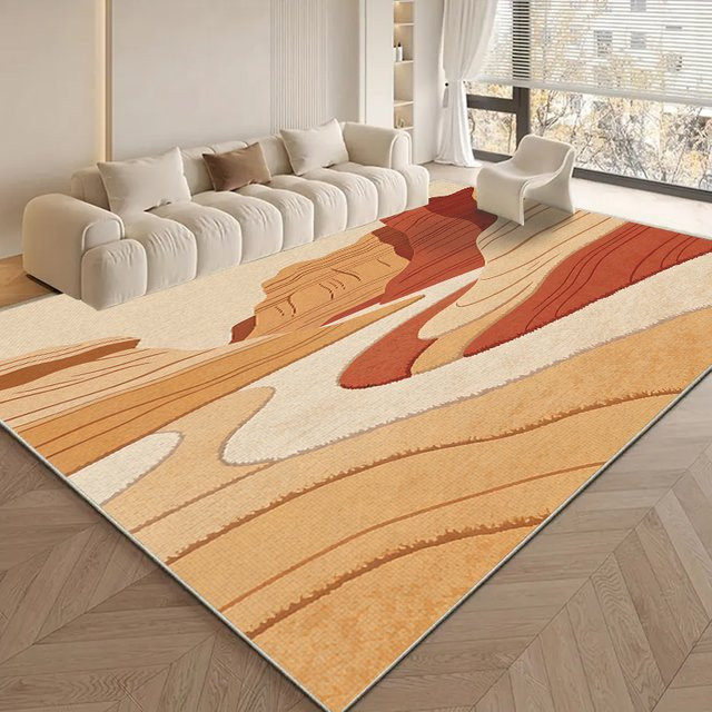 Waschbarer RAKKS Kristallteppich in Steinoptik, moderner Kurzflor-Teppich für Wohnzimmer, Schlafzimmer, Flur und Küche, Mehrfarbig - Bild 1