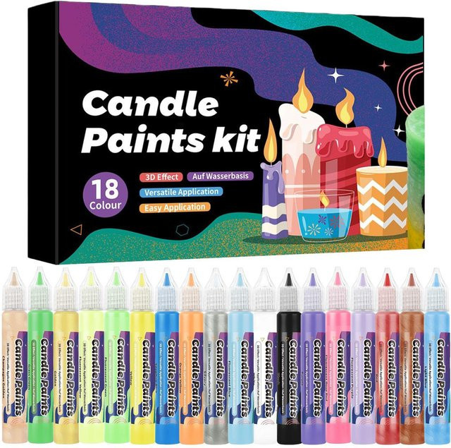 Kerzenwachsstifte in 18 Farben für DIY-Kunst- und Bastelarbeiten, Mehrfarbiges Schreibwerkzeug für Dekorationen - Bild 1