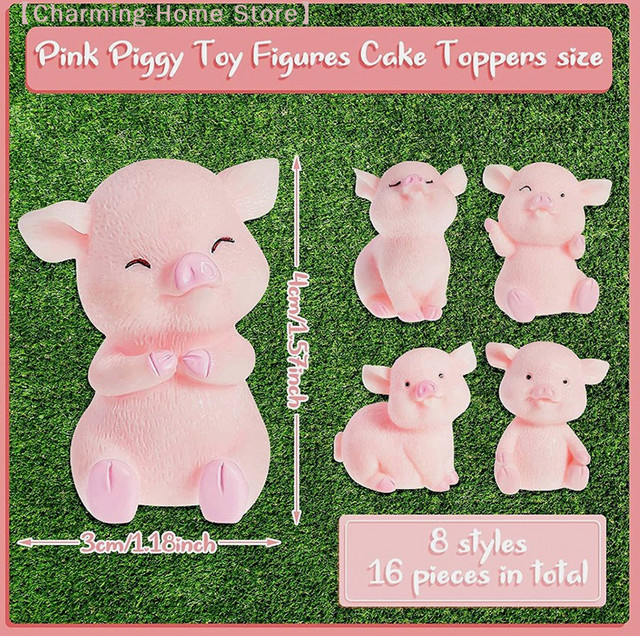 SHIDWJ Peppa Pig Rosa Schwein, Tier Puppe, 8-teiliges Set - Bild 1
