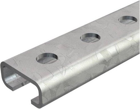 OBO Bettermann Profilschiene in Silber, L: 2000 cm, B: 2,7 cm, H: 1,25 cm - Bild 1