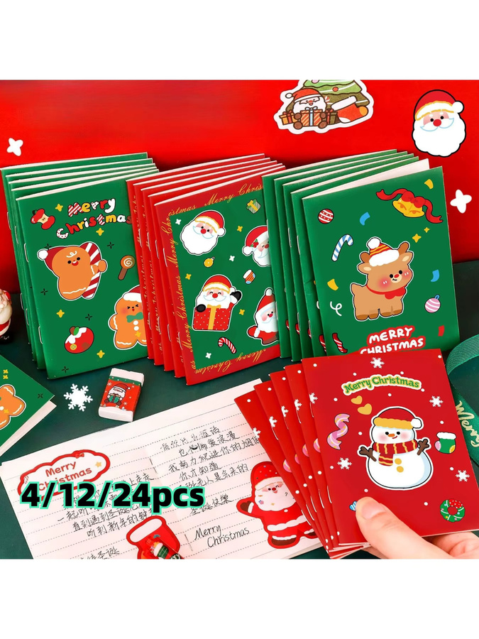 TWBEB Weihnachtliche Mini-Notebooks mit Cartoon-Design, Softcover, liniertes Papier, Mehrfarbig - Bild 5