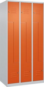 C+P Z-Spind Classic PLUS Spind mit 6 Fächern, grau und orange, mit Zylinderschloss, H x B x T: 185 x 90 x 50 cm - Bild 1