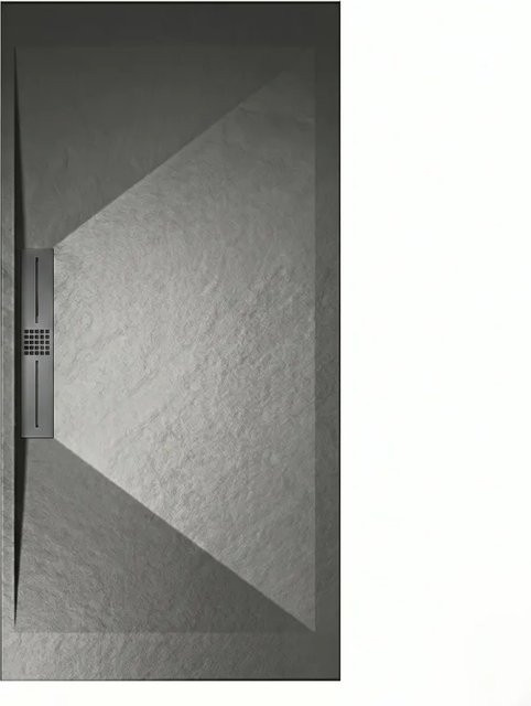 Mirlo Edis Duschwanne aus Mineralguss, rechteckig, extra flach, Anthrazit, B: 180 cm, T: 70 cm, H: 3 cm - Bild 1