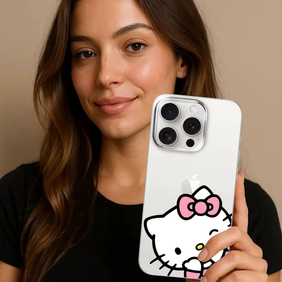 Transparente Hello Kitty Handyhülle im Kawaii Cartoon Design für Apple iPhone Modelle - Bild 3