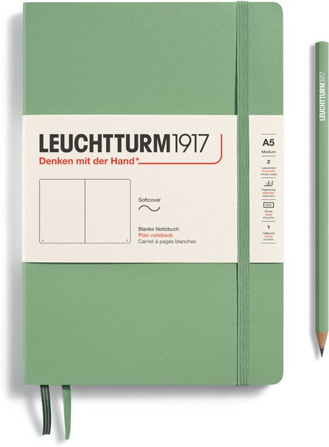 LEUCHTTURM1917 Notizbuch Medium A5 Softcover blanko Salbei - Bild 1