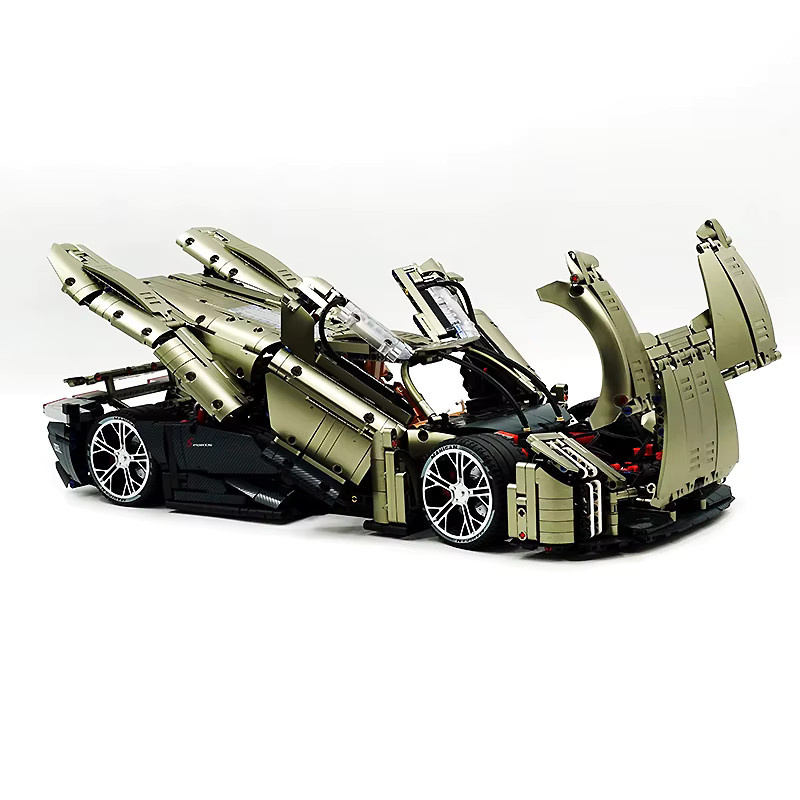 GULY 10626 MOC Technisches Super Sport Hypercar Baustein Set im Maßstab 1:8 in Grau - Bild 2