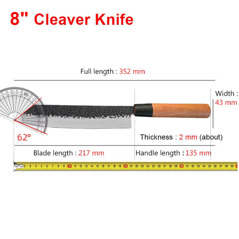 InLeung Cleaver Küchenmesser mit Holzgriff in Silber - Bild 2