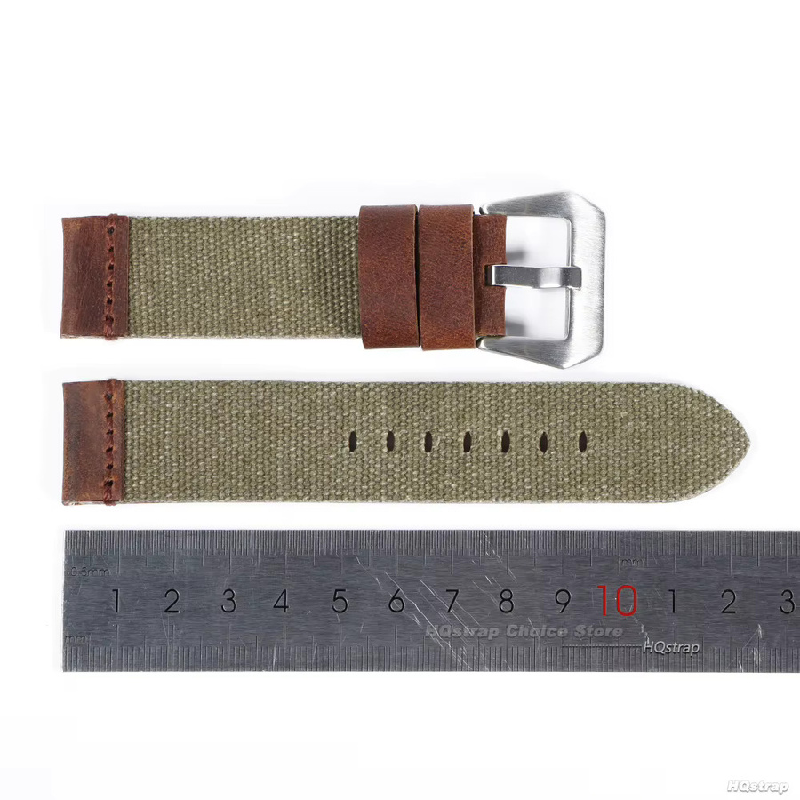 HQstrap Uhrenarmband Leder, Nylon, Rindsleder, Unisex - Bild 3