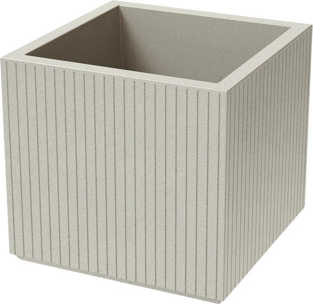 Prosperplast Blumentopf Coro Square in Sand, modern und gerippt, B/T/H: 44 x 48 x 48 cm - Bild 1