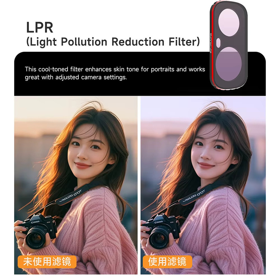 Insta360 Luna Ultra Magnetisches Objektivfilter-Set in Black mit UV, CPL, ND8, ND16, ND32, ND64, Black Mist und LPR Filtern für Action Cameras - Bild 4
