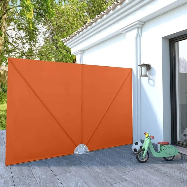 Furnicato Faltbarer Terrassen-Seitenfächer aus Polyester und Stahl in Terracotta-rot, Breite: 300 cm, Höhe: 200 cm - Bild 1