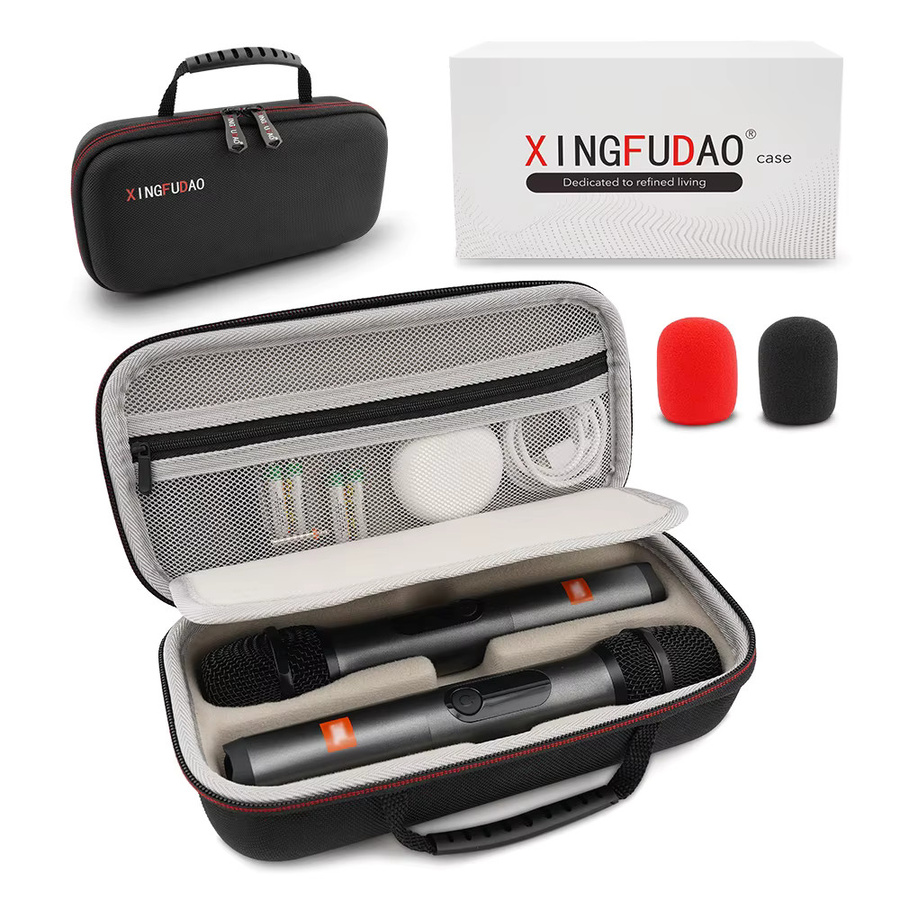 JBL PartyBox Wireless Two Mikrofon-Aufbewahrungstasche, Reisetasche für das Dual Mic Handheld Karaoke System, Schwarz - Bild 2