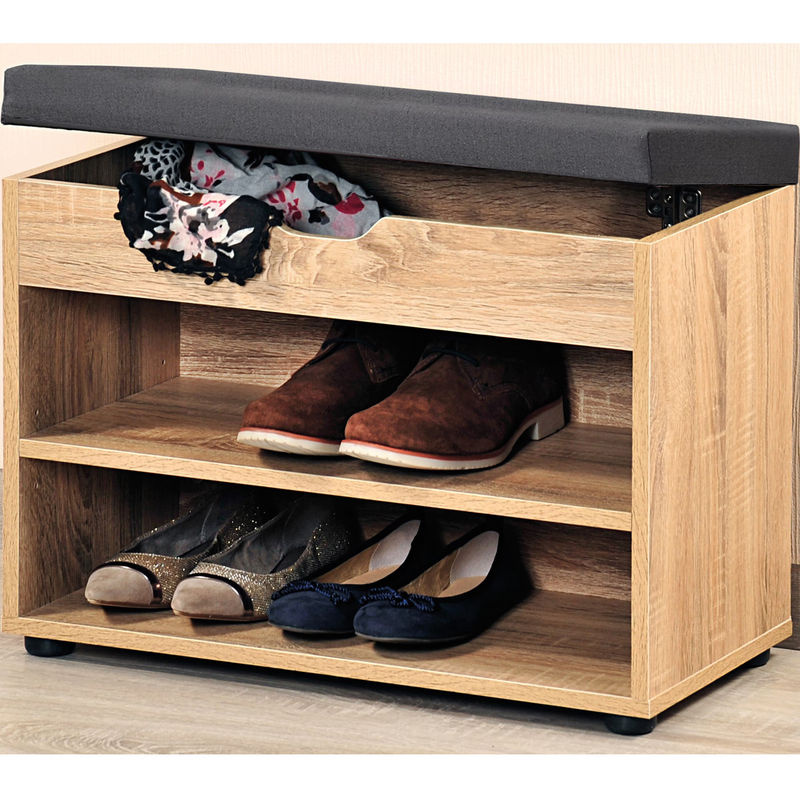 Kesper Schuhschrank mit Sitzkissen in Eiche, B/H/T: 30 x 45 x 60 cm - Bild 5