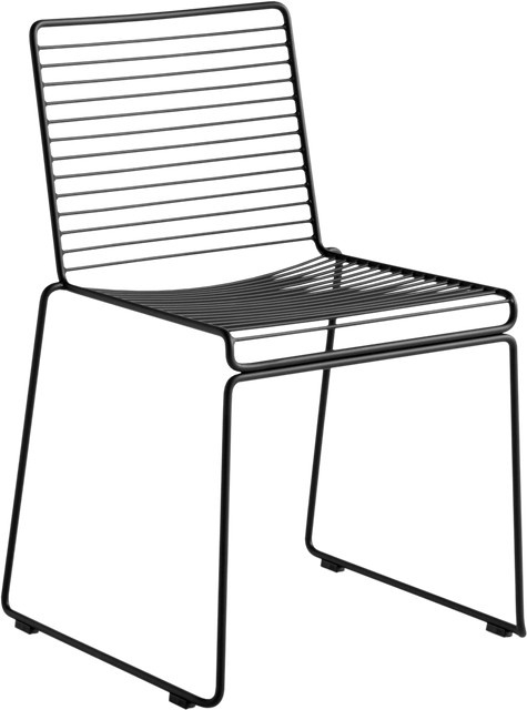 HAY Hee Dining Chair aus lackiertem Metalldraht in Schwarz, stapelbar - Bild 1