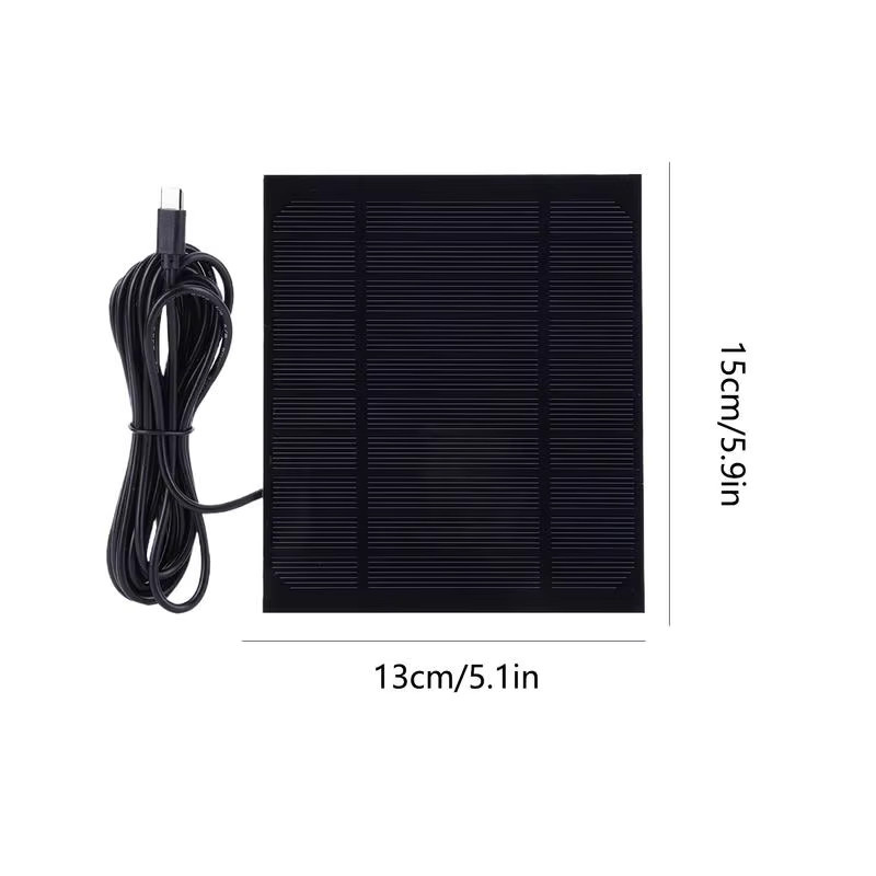 Viugreum Solar Panel Ladegerät mit USB-C Anschluss, 6W Mehrzweck Solar Ladepanel in Schwarz - Bild 5