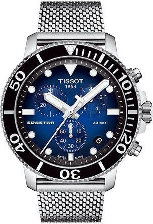Tissot Seastar Tauchsportuhr, Quarz, Edelstahl, Schwarz, Herren - Bild 1