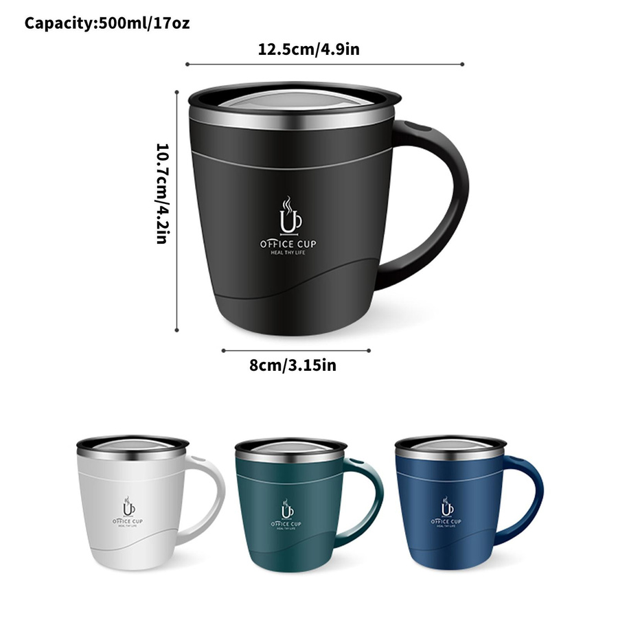 Mango Event Isolierter Kaffeebecher aus Edelstahl 304 mit Deckel und Griff, Grün, 500 ml - Bild 2