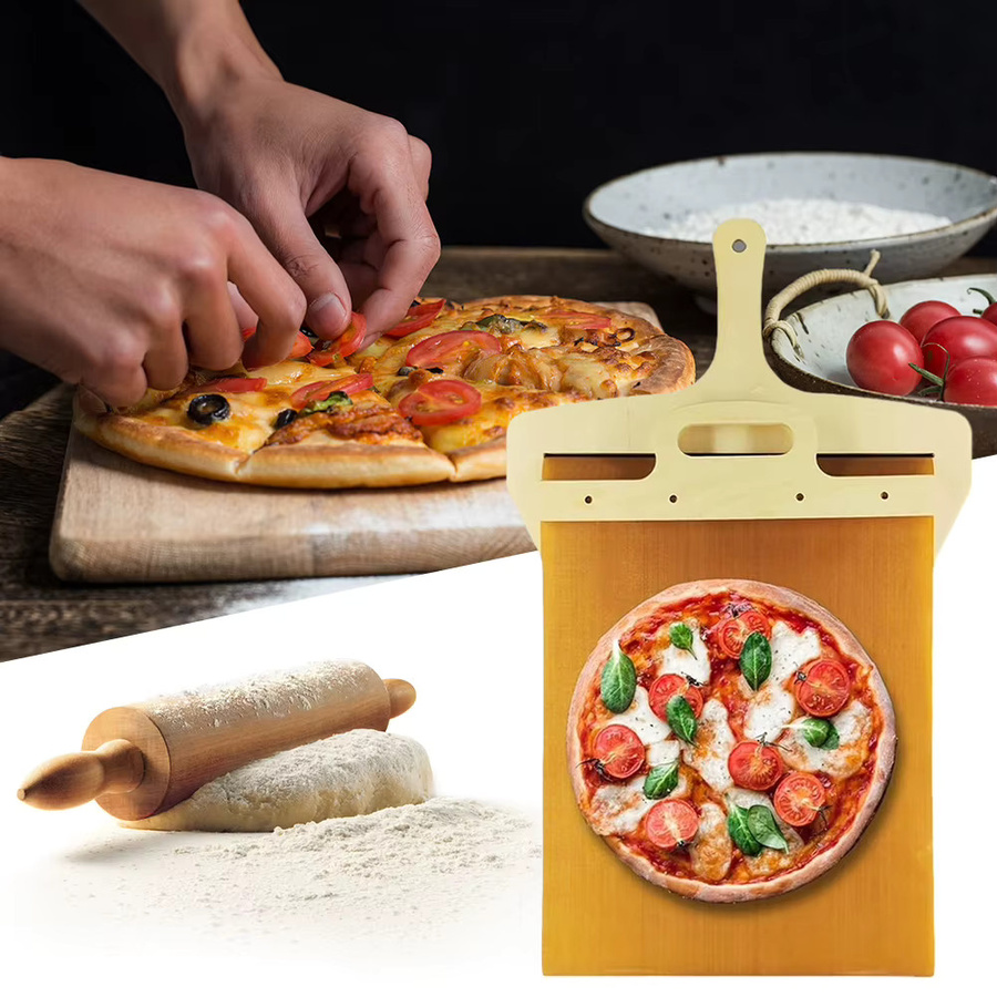 APWIKOGER Antihaftbeschichtete Pizzaschaufel und Teigtablett in Rechteckform, B: 55,0 cm, T: 30,0 cm - Bild 4