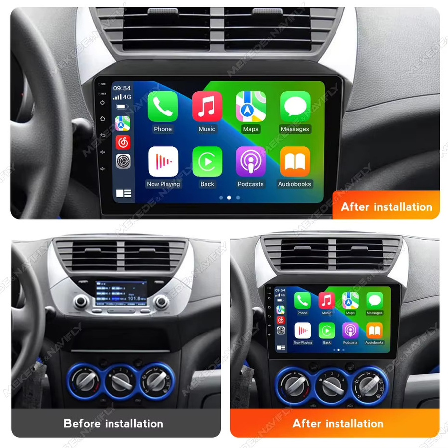 MEKEDE Android 14 Autoradio mit Carplay und GPS für Suzuki Alto 2009-2016, 2 Din IPS Split Bildschirm, Schwarz - Bild 2