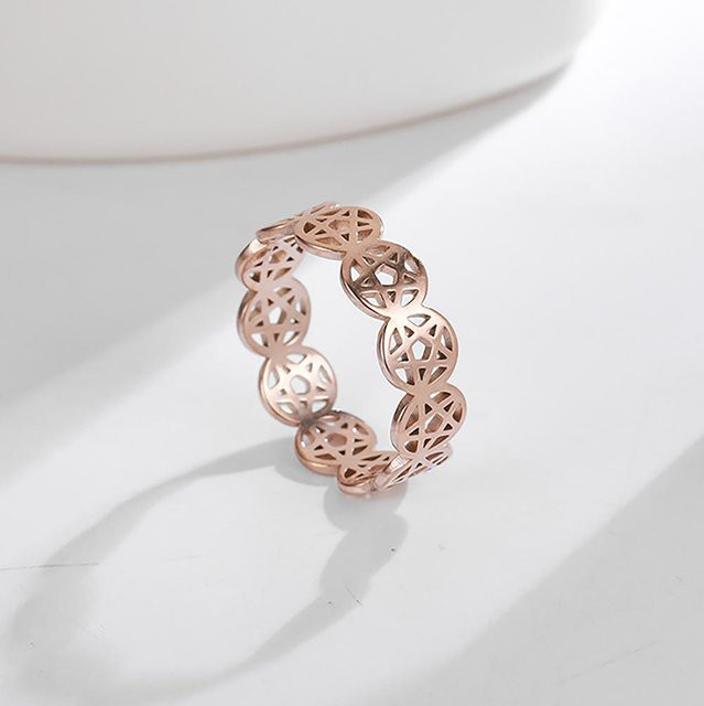 YULIN Ring Pentagramm, Edelstahl, Roségold, Damen - Bild 1