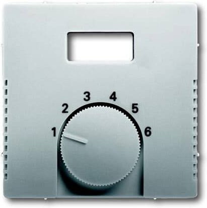 Busch-Jaeger Abdeckung und Zentralscheibe für Temperaturregler aus Edelstahl in Silber und Weiß - Bild 1
